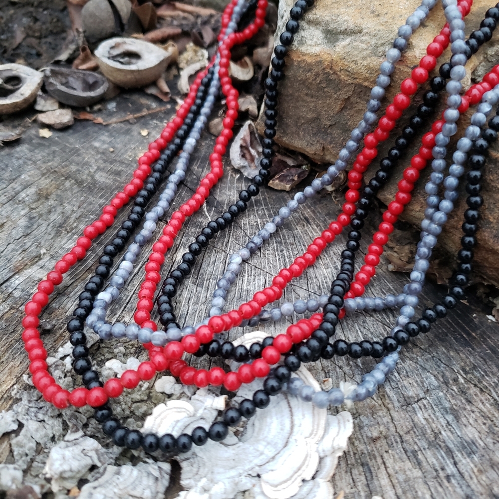 HANDMADE Seed Bead Necklace Trio Set